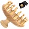 NOLITOY Wooden Scalp Massager, Head Acupoint Massage Anti-Static Round Wide Tooth Brush Guasha Tool Shampoo Scrubber Brush for Dandruff Removal