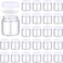 Norme 24 Pcs 4 oz Glass Jars with Lids Leakproof Round Airtight Empty Cosmetic Jars with Inner Liners Lid for Storing Lotions Powder Ointments Candle Making (White,Clear)