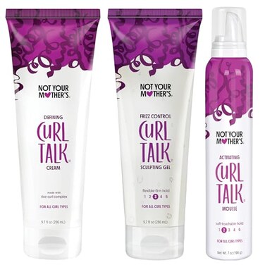 Not Your Mother's Curl Talk Defining Curl Cream, Frizz Control Styling Gel and Mousse (3-Pack) - 9.7oz Cream, 7oz Mousse