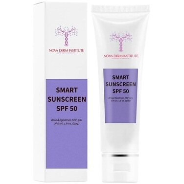 Smart Sunscreen SPF 50 CLEAR Facial Sunscreen Zinc oxide Daily UV Sun screen for Face Sunblock Skin Care for Healthy Glow Face Moisturizer with SPF Broad Spectrum