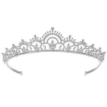 Wedding Tiaras Crowns for Women Cubic Zirconia Gold Tiaras Bride Royal Queen Headband Princess Quinceanera Headpieces for Birthday Prom Pageant Party (Silver2)