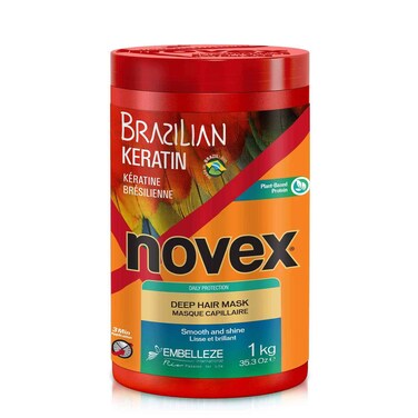 NOVEX Hair Conditioning Mask, Keratin for Frizz Control &amp; Damage Repair, Ultra Concentrated Formula, 1kg / 35.3 oz
