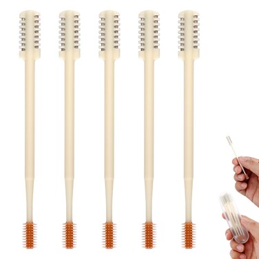 5pcs 2-in-1 Nasal Cutter, Double Sided Nose Hair Removal Knife 360 Rotating Nose Trimmer, Portable Manual Nostril Nasal Hair Remover Tool for Women Men