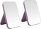 2Pcs Desktop Makeup Mirror, 8-Inch Portable Princess Mirror,Table Desk Wall Hanging Dual-Purpose Square Mirror Purple
