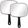 2Pcs Hand Mirror, Handheld Vanity Mirror with Hanging Hole in Handle Black 7.4" W x 10.4" L