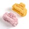 Cute Square Furry Claw Clips for Thick Curly Hair 3.5 Inch Elegant Fluffy Plush Faux Fur Large Hair Clip Catch Accesories for Women and Girls 2-PACK