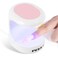 NXJ INFILILA Mini UV Light for Gel Nails, Quick-Dry Mini Nail Lamp 16W, Portable UV Light for Easy and Fast Nails Extension, 180&deg; Opening Design USB Nail Dryer Curing All Gels (Pink)
