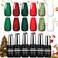 NXJ INFILILA Christmas Gel Nail Polish 6 Colors, Winter Christmas Hema Free Gel Nail Polish Set Sparkle Dark Green Red Glitter Silver New Year Fall Gel Polish Kit Nail Art Manicure Christmas Carol06
