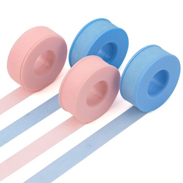4 Rolls Lash Extension Tape for Lash Extensions Eyelash Tape Micropore Tape Silicone Lash Tape Lash Tape Sensitive Tape Breathable Waterproof Gel Tape Blue Pink