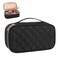 OCHEAL Makeup Bag with Brush Compartment - Small Travel Cosmetic Organizer for Women, Portable Makeup Brush Pouch with Dividers, Cute Toiletry Bag for Girls -Black