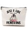 OHSUL Just A Girl Who Loves Penguins Makeup Bag,Cute Floral Baby Penguin Cosmetic Bag Travel Pouch,Penguin Lovers Gifts,Women Teen Girls Gifts,Daughter Gifts