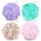Loofah Bath Sponge Shower Loofah Shower Puff Body Scrubber Exfoliator Fancy 4 Pack