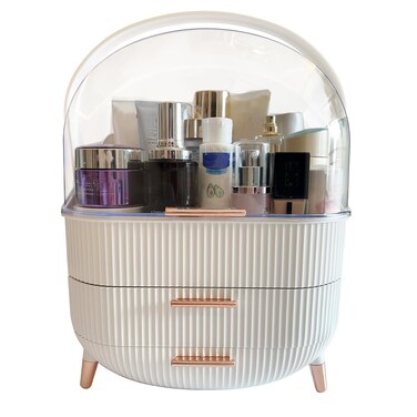 Upgrade Large Makeup Organizer Countertop Vanity Case Skin Care Cosmetic Storage Box Bathroom Counter Perfume Skincare Organizers Make Up Caddy Gift for Women Girls Clear Design Easy Visibility