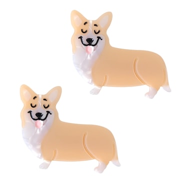 Corgi Dog Hair Clips,Cellulose Acetate Hair Clips,Small Hair Clips for Girl,Pack of 2