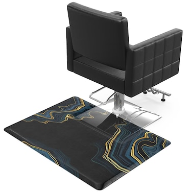 OmySalon 3&rsquo;x4&rsquo;x3/4'' Thick Salon Mats for Hair Stylist Anti Fatigue, Barber Floor Mat with Square Base, Salon Chair Mat Hairdresser Standing, Anti-Slip Easy Cleaning