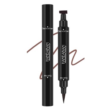Eyeliner Stamp Double-sided Liquid Winged Eyeliner Pencil Smudgeproof Long Lasting Brown