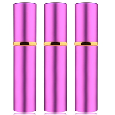 3Pcs 10ML Portable Mini Refillable Perfume Scent Aftershave Atomizer Empty Refillable Spray for Purse or Travel (Purple)