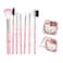 oneZHI Beauty Makeup Brush Set 7 Pcs Pink Pixi Concealer Blush Contour Eyeshadow Brushes Cute Kitty Kawaii Cosmetic Make Up Brushes with Transparent Case Gift for Girls Women (Red)