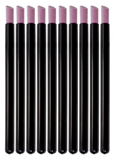 ONLYKXY 10pcs Pumice Stone Nail Cuticle Pushers Black Plastic Handle Trimmer Cleaning Cuticle Remover Stick Nail File Art Manicure Pedicure Tools for Nails Cuticles Fingernail Care（13.5cm/5.31inch）