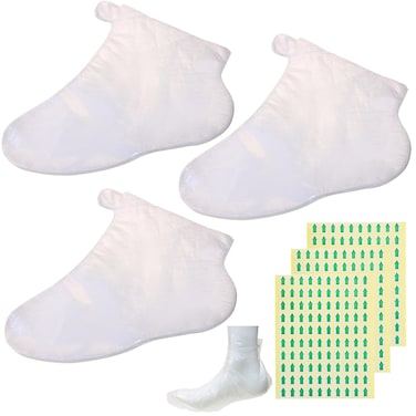 ONLYKXY 300pcs Clear Plastic Socks for Moisturizing Foot Cover Paraffin Wax Bath Liners for Feet Care Bags，Try On Shoe Cover (Foot Sock)
