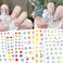 Kawaii Nail Art Stickers Decals, 3D Cute Butterfly Flowers Love Heart Stars Nail Self-Adhesive Sticker Designs, Macaron Nail Transfer Decals Acrylic Supplies for Women Kids Girls Manicure Decorations