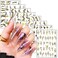 French Line Nail Art Stickers, 3D Gold Black Strip Line Nail Art Transfer Decals Designs, Marble Wave Nail Self-Adhesive Sticker Acrylic Supplies for Women Girls Manicure Decorations, DIY Nail Decal