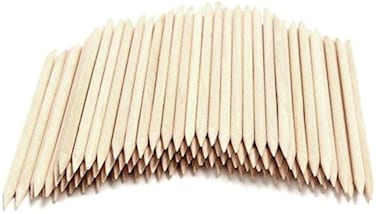 Onwon 1000 Pieces Orange Wood Sticks - Double Sided Nail Art Multi-Functional Cuticle Pusher Remover, Clean Nail Polish - 110mm Pointed End &amp; Flat End Manicure Pedicure Tool