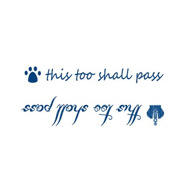 Semi Permanent Lasts 1-2 Weeks Waterproof Small Cute Temporary Tattoos, Realistic Look, No Adhesive, No Reflection Adult Body Art Stickers 2 Sheets Words Quotes This Too Shall Pass
