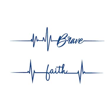 Semi Permanent Lasts 1-2 Weeks Waterproof Small Cute Temporary Tattoos, Realistic Look, No Adhesive, No Reflection Adult Body Art Stickers 2 Sheets Heart Words Quotes Brave Faith