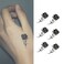 Small Cute Temporary Tattoo Hand Black Roses (Set of 2)