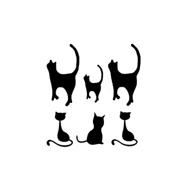 Small Cute Temporary Tattoo Cat Totem Neck (Set of 2)