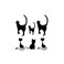 Small Cute Temporary Tattoo Cat Totem Neck (Set of 2)