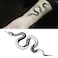Small Cute Temporary Tattoo Sticker Set of 2 - Halloween Scary Black Snake Designs for Hand Neck Face Wrist, Waterproof Fake Body Art, Simple &amp; Modern Unisex Skin Decals