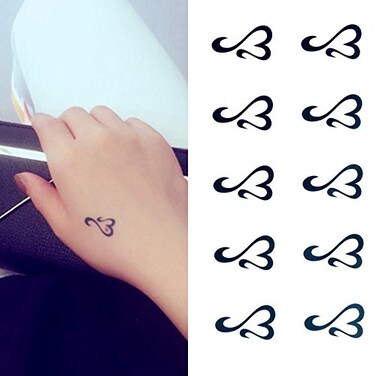 Small Cute Temporary Tattoo Heart Totem Hand (Set of 2)