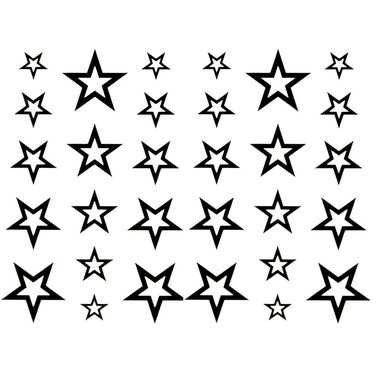 Small Cute Temporary Tattoo Hand Stars (Set of 2)