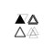 Small Cute Temporary Tattoo Sticker Set of 2 - Minimalist Geometric Shapes Black Triangle Designs for Hand Neck Face Wrist, Waterproof Fake Body Art, Simple &amp; Modern Unisex Skin Decals