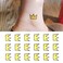 Small Cute Temporary Tattoo Yellow Crown Ankle (Set of 2)