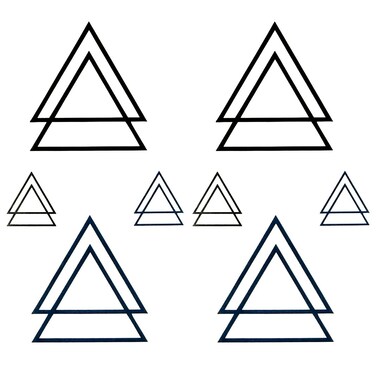 Small Cute Temporary Tattoo Wrist Geometric Triangles (Set of 2)