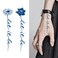 Semi Permanent Lasts 1-2 Weeks Waterproof Small Cute Temporary Tattoos, Realistic Look, No Adhesive, No Reflection Adult Body Art Stickers 2 Sheets Flower Words Quotes Let It Be