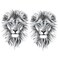 2 Sheets Arm Thigh Leg Waterproof Fake Temporary Tattoos Sticker Grey Lion