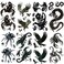 Waterproof Temporary Tattoo Stickers 8 Sheets Black Deadly Mechanical Scorpion Eagle Spider Dragon Perfect for Parties, Events and More
