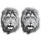 2 Sheets Realistic Animal Temporary Tattoos Stickers Sketch Lifelike Lion Roar Designs For Men Waterproof Arm Leg Fake Body Art, Gym &amp; Parties Bold Masculine Decals