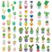 6 sheets Waterproof Temporary Tattoo Stickers for Kids Children Cute Finger Wrist Cactus Potted Flower for Grils Boys