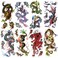 8 sheets Arm Temporary Tattoos Colorful Chinese Blue Green Dragon Tiger