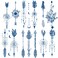 6 Sheets Semi Permanent Fake Waterproof Arm Temporary Tattoo Stickers Long Lasts 1-2 Weeks, Geometry Arrow Flower Bird Feather Moon Eye, Realistic Appearance Natural Fading
