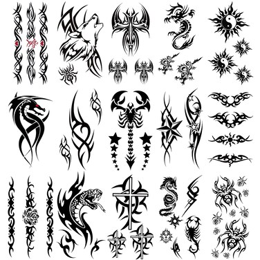 15 Sheets Small Cute Hand Arm Temporary Tattoo Stickers Black Dragon Snake Star Cross Wolf Flower Scorpion Spider Totem