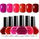 10ml Red Nail Polish Set 6 Colors Rose Red All Seasons Neutral Color Fast Dry Nail Polish Set for Women Salon DIY Nail Art