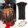 Human Hair Natural Color Handmade Crochet Afro Hair Soft Dreadlocks Extensions 0.4cm 0.6cm 0.8cm Thickness (8in 20 strands, Natural black 0.6cm)