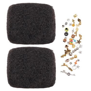 Hair 2 Pieces/lot 30g/pack Tight Afro Kinky Bulk Hair 100 Human Hair For Dreadlocks,Twist Braids,Afro Human Hair For Black Women (10inch (pack of 2), Natural black)