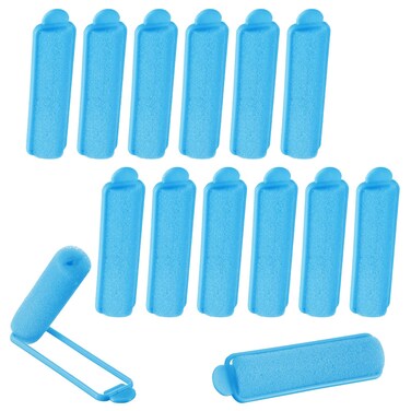 14pcs Foam Hair Rollers,2.67 In Hair Rollers to Sleep In,Heatless Curlers for Fine Thin Hair,Sponge Rollers for Hair,Soft Hair Rollers for Hair Styling,Long Short Hair Ladies Children (Blue)